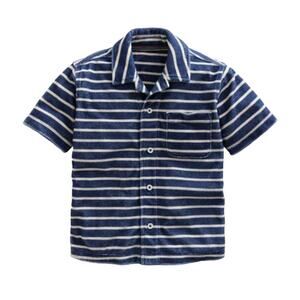 Mini Boden NWT Navy Towelling Shirt. Size 5-6 Years.